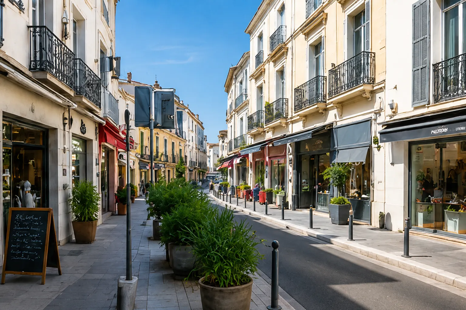 Rue commerçante en centre-ville